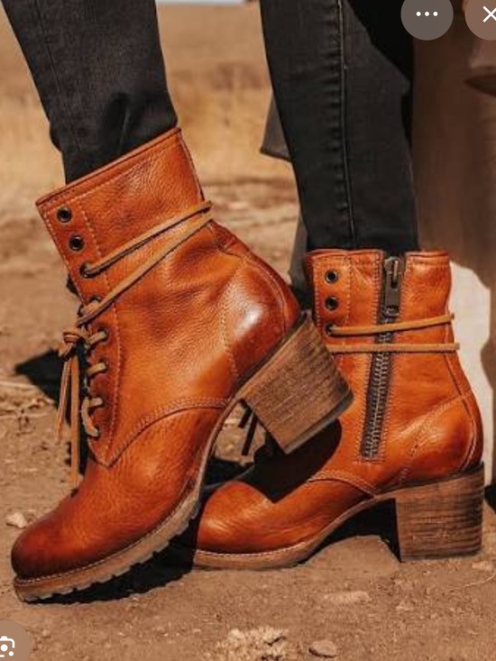 freebird Shoes - FREEBIRD Cavalier Cognac Boho Tan Leather Lace Up Heeled Ankle Boots